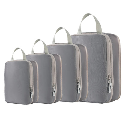 4-Piece Compression Packing Cube Set, Water-Resistant Travel Luggage Organizers