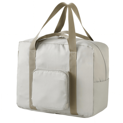 Foldable Travel Duffel Bag with Trolley Sleeve, Water-Resistant Oxford Cloth Overnight Weekender Tote for Luggage