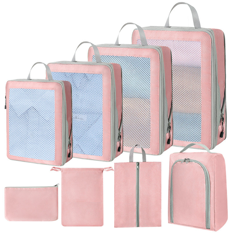Compression Packing Cubes Set for Travel Luggage - Water-Repellent Organizers with Shoe Bags & Pouches