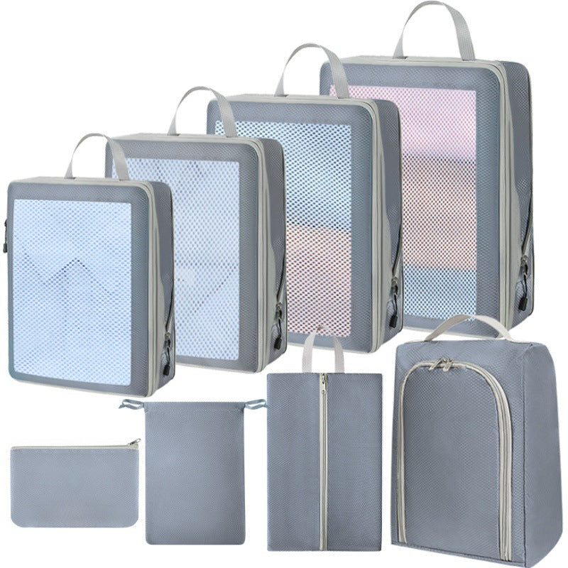 Compression Packing Cubes Set for Travel Luggage - Water-Repellent Organizers with Shoe Bags & Pouches
