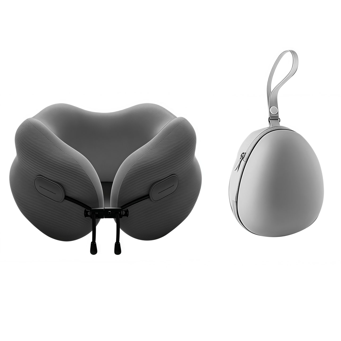 Ergonomic Memory Foam Travel Neck Pillow with Breathable Cooling Cover & Compact Storage Case
