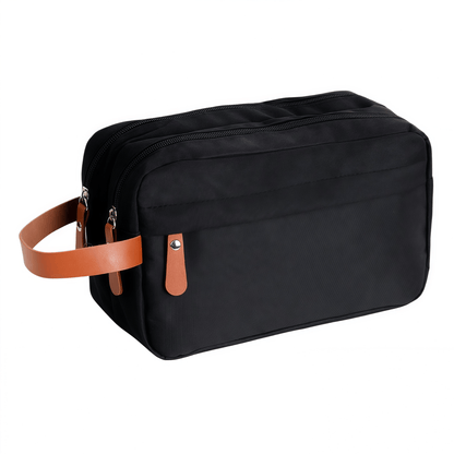 Water-Resistant Men's Toiletry Bag - Dual Compartment Travel Organizer & Dopp Kit