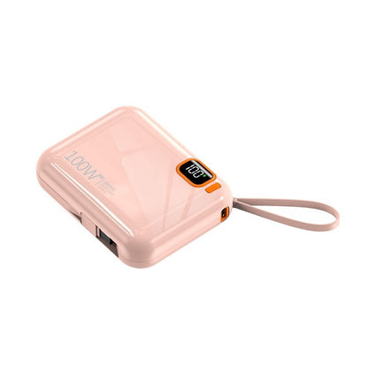 10000mAh Mini Power Bank with Built-in Cables, 66W Fast Charging Portable Battery Pack