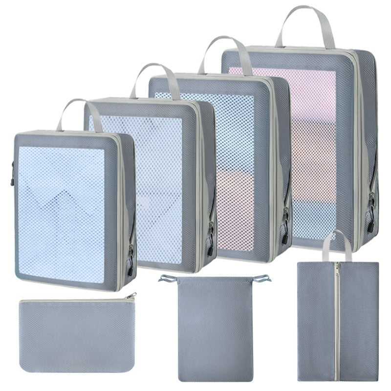 Compression Packing Cubes Set for Travel Luggage - Water-Repellent Organizers with Shoe Bags & Pouches