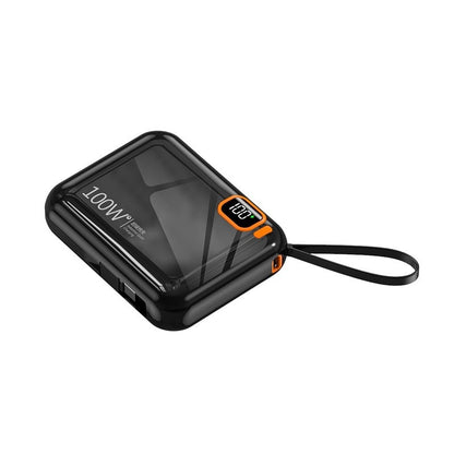 10000mAh Mini Power Bank with Built-in Cables, 66W Fast Charging Portable Battery Pack