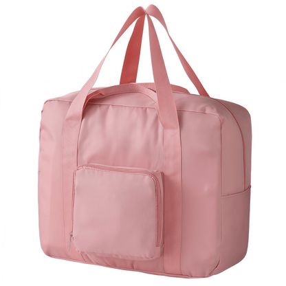 Foldable Travel Duffel Bag with Trolley Sleeve, Water-Resistant Oxford Cloth Overnight Weekender Tote for Luggage