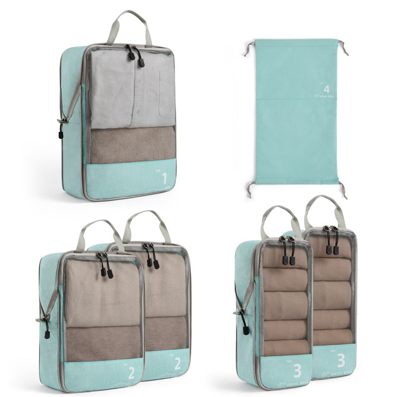 6-Piece Compression Packing Cubes Set for Travel, Lightweight Luggage Organizer Bags