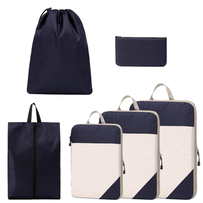 Compression Travel Packing Cubes & Organizer Set - Water-Resistant Ripstop Nylon