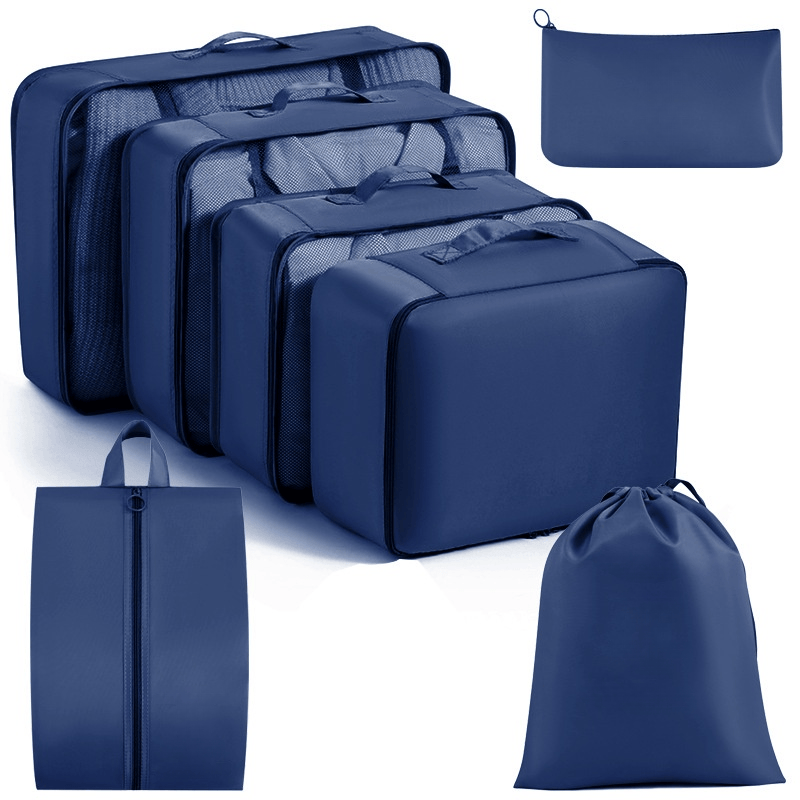 Water-Resistant Travel Packing Cubes Set - Luggage Organizers with Hanging Toiletry Bag & Shoe Pouches