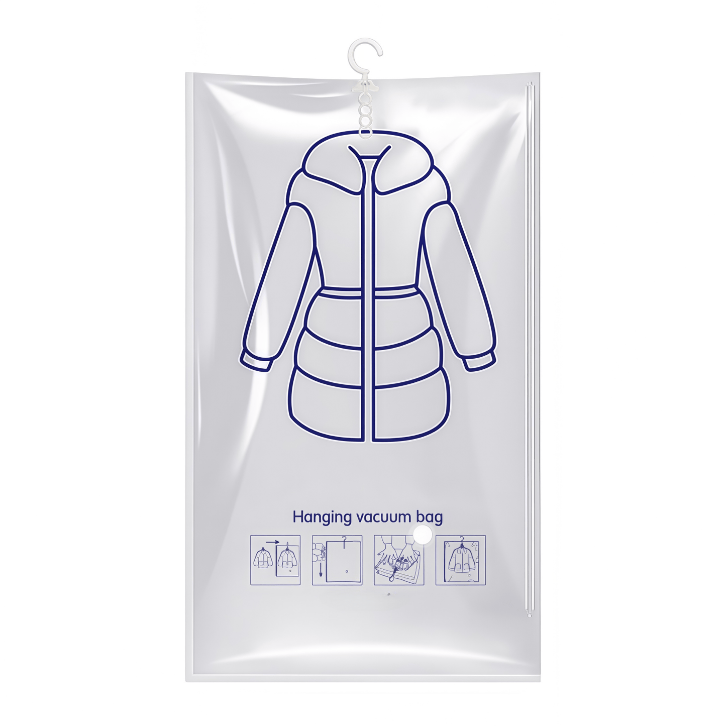 Heavy-Duty Hanging Vacuum Storage Bags for Closet Organization, Clear Space Saving Garment Bags with Hook