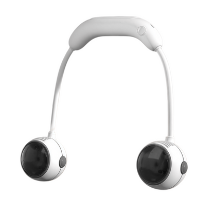 Portable Neck Fan, 360° Flexible Hands-Free Wearable Personal Fan with 3 Speeds & Dual Turbines