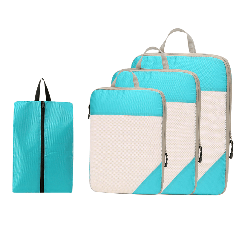 Compression Travel Packing Cubes & Organizer Set - Water-Resistant Ripstop Nylon