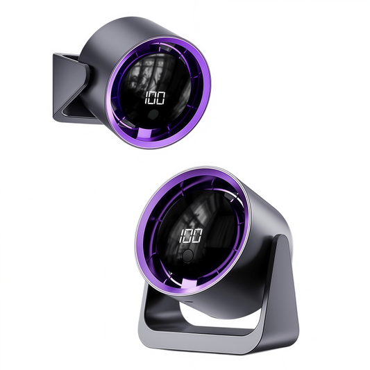 2-in-1 Turbo Desk & Wall Mount Personal Cooling Fan – Smart LED Display, 100 Speed Settings & 180° Vertical Tilt