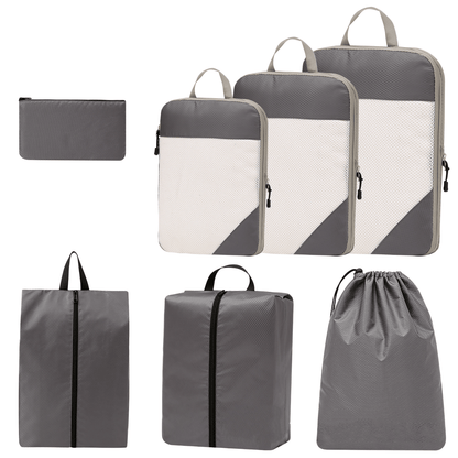 Compression Travel Packing Cubes & Organizer Set - Water-Resistant Ripstop Nylon