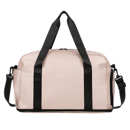 Expandable Travel Duffel Bag with Shoe Compartment and Wet Pocket - Water-Resistant Weekender Gym Bag