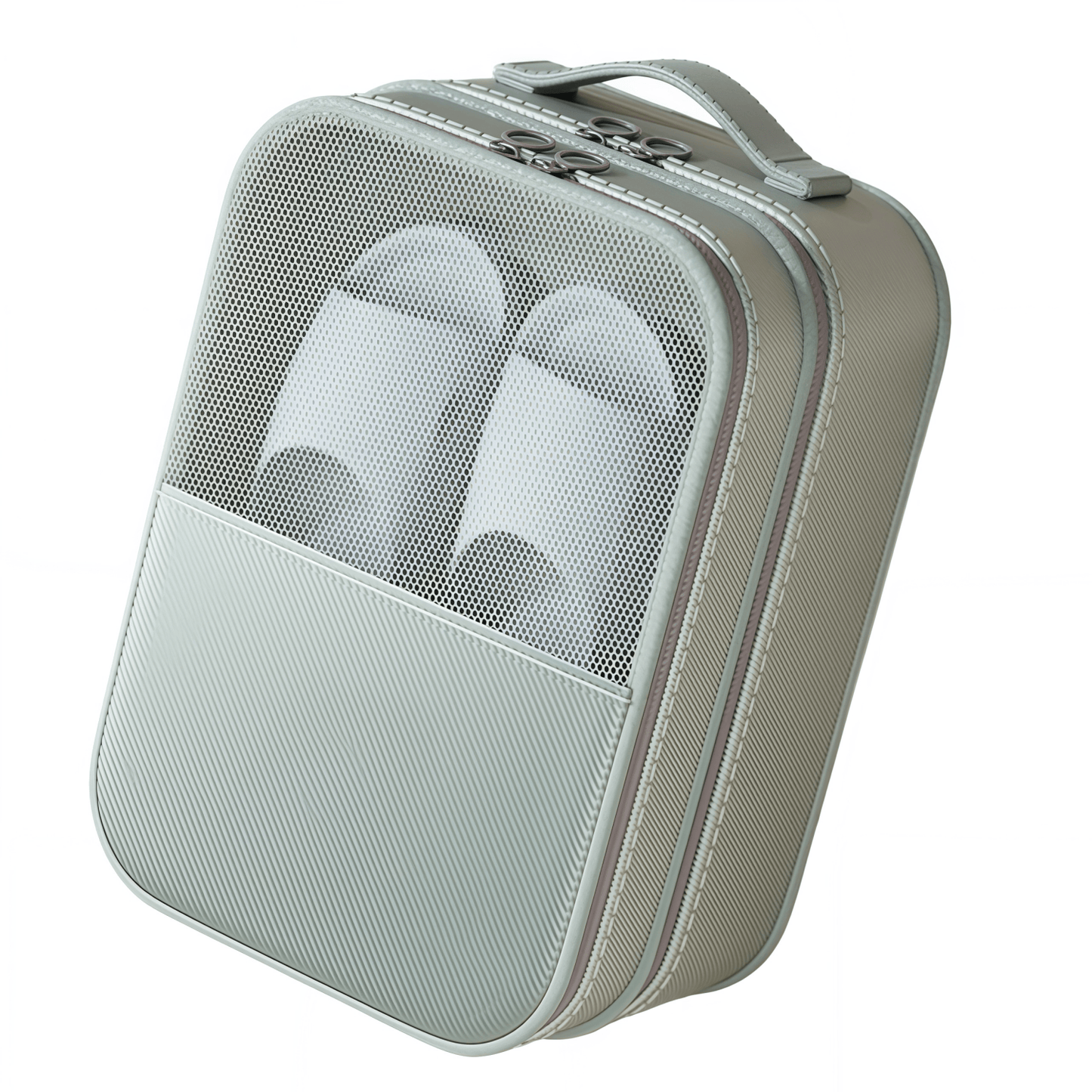 Dual-Layer Travel Shoe Organizer Bag - Water-Repellent Portable Packing Cube with Trolley Sleeve
