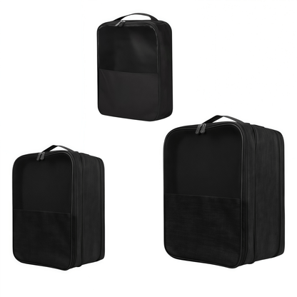 3-Layer Travel Shoe Bag Organizer with Luggage Strap, Water-Resistant Shoe Pouch for Men & Women
