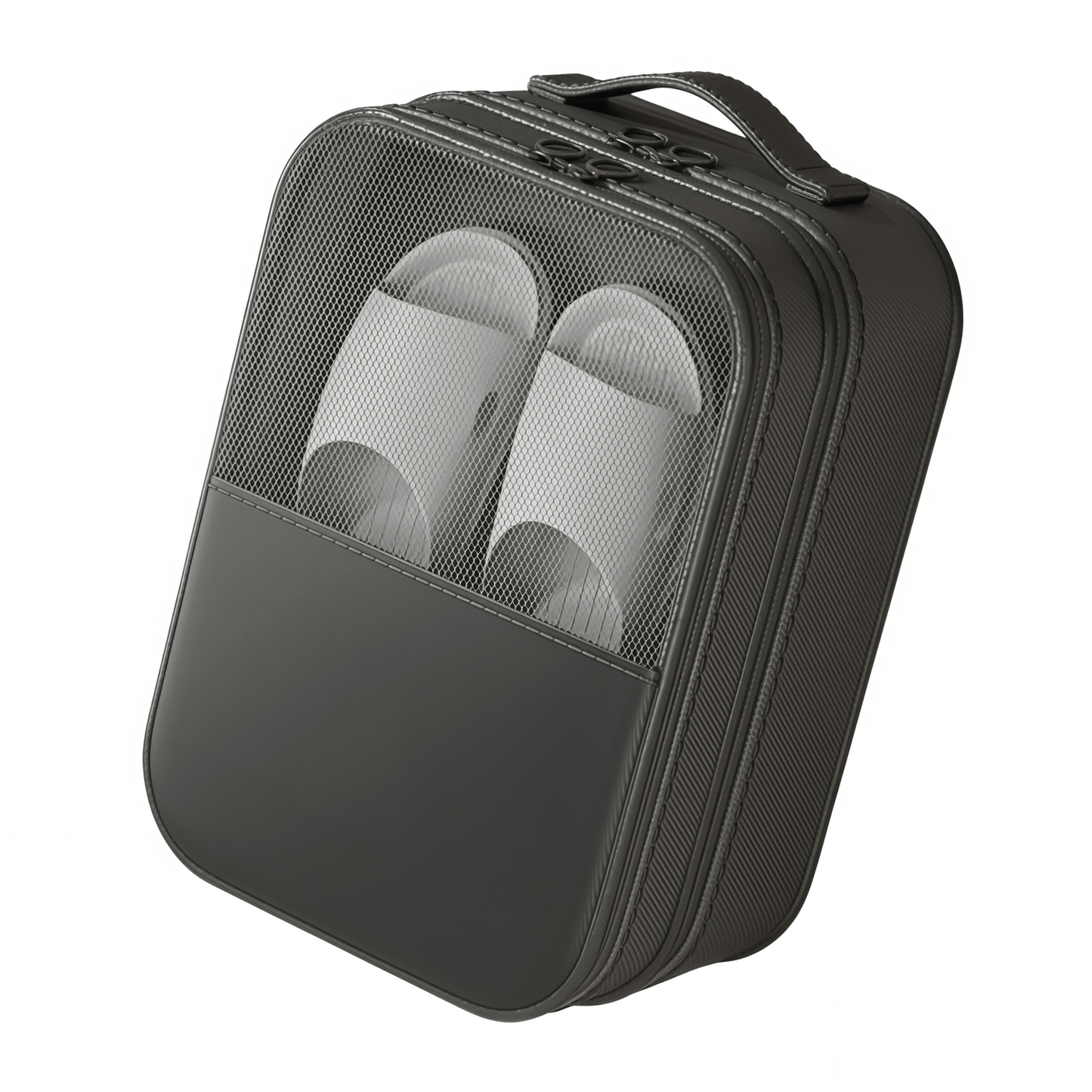 Dual-Layer Travel Shoe Organizer Bag - Water-Repellent Portable Packing Cube with Trolley Sleeve