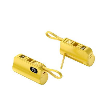 5000mAh Mini Portable Power Bank with Built-in Cables & Phone Stand