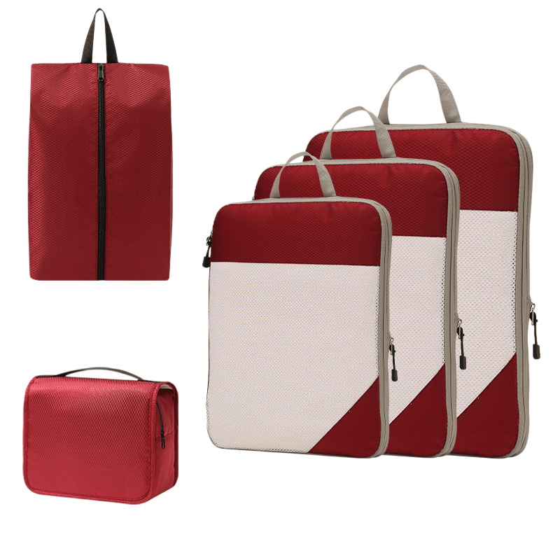 Compression Travel Packing Cubes & Organizer Set - Water-Resistant Ripstop Nylon