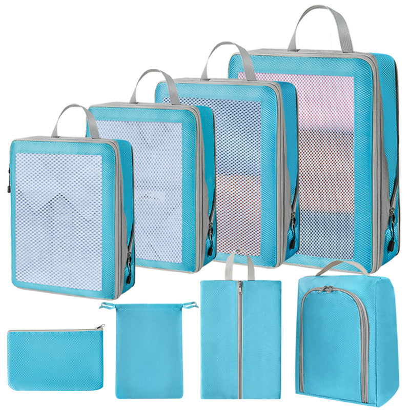 Compression Packing Cubes Set for Travel Luggage - Water-Repellent Organizers with Shoe Bags & Pouches