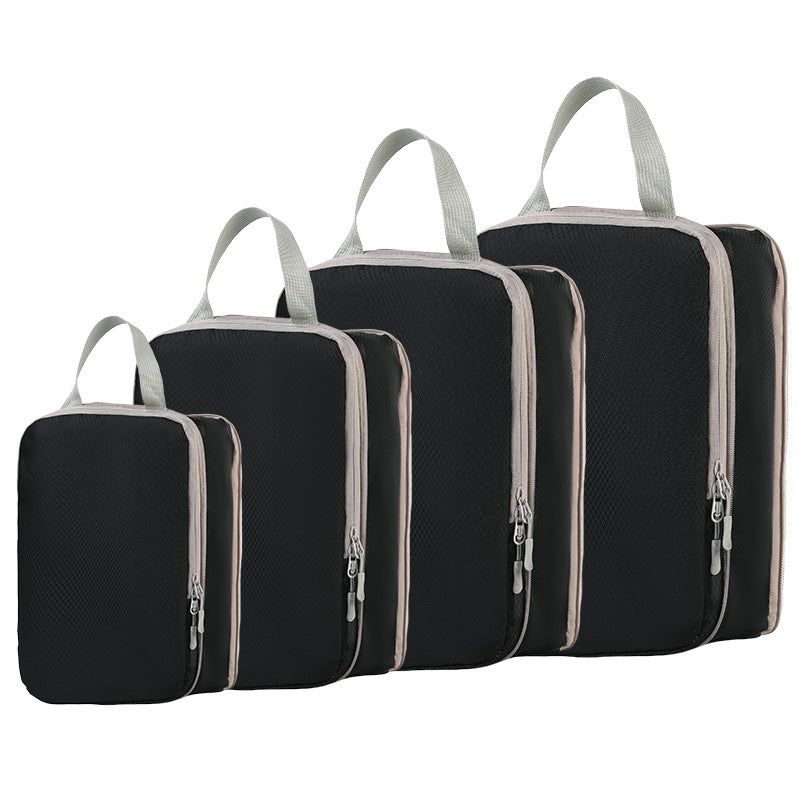 4-Piece Compression Packing Cube Set, Water-Resistant Travel Luggage Organizers