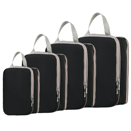 4-Piece Compression Packing Cube Set, Water-Resistant Travel Luggage Organizers
