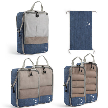 6-Piece Compression Packing Cubes Set for Travel, Lightweight Luggage Organizer Bags
