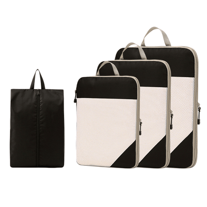 Compression Travel Packing Cubes & Organizer Set - Water-Resistant Ripstop Nylon
