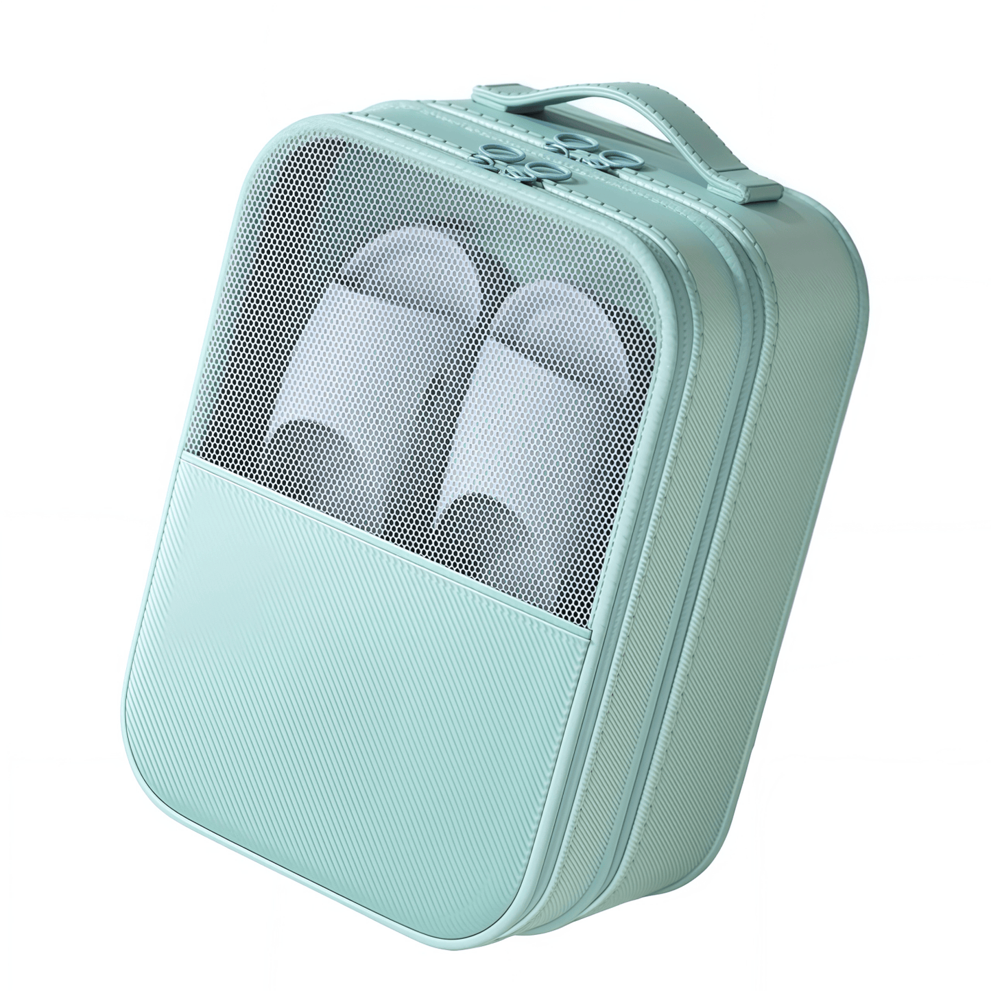 Dual-Layer Travel Shoe Organizer Bag - Water-Repellent Portable Packing Cube with Trolley Sleeve