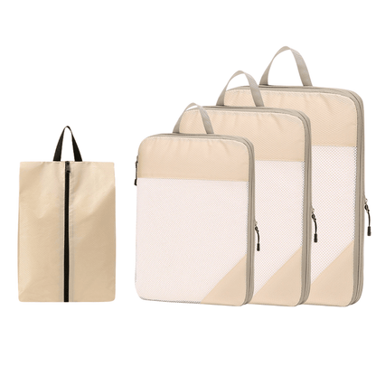 Compression Travel Packing Cubes & Organizer Set - Water-Resistant Ripstop Nylon