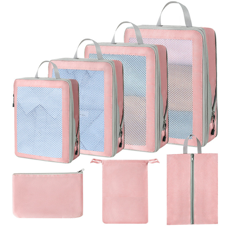 Compression Packing Cubes Set for Travel Luggage - Water-Repellent Organizers with Shoe Bags & Pouches