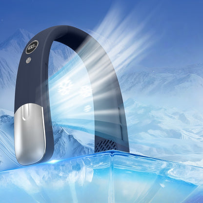 Portable Bladeless Neck Fan with Cooling Plate – 4000mAh Rechargeable Personal Neck Air Conditioner with LED Display & 100-Speed Airflow