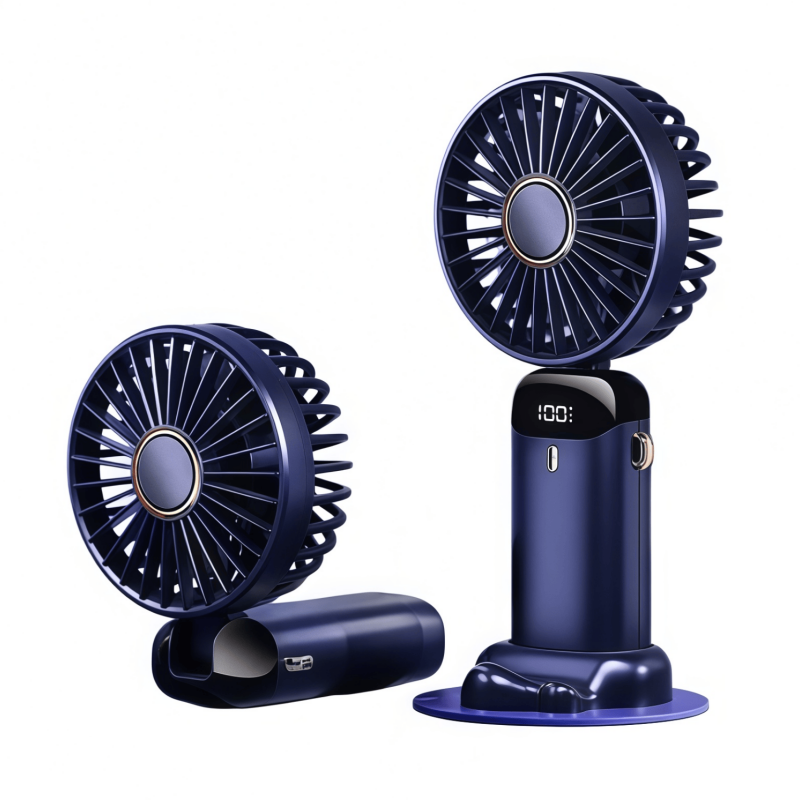 Portable Handheld Fan – 10000mAh USB-C Rechargeable Mini Fan with Smart LED Display, 5 Speeds, 90° Foldable Neck & Aroma Diffuser