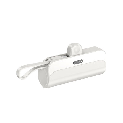 Mini Portable Power Bank – Direct-Plug Ultra-Compact Charger with Built-In Cables (USB-C & Lightning Compatible)