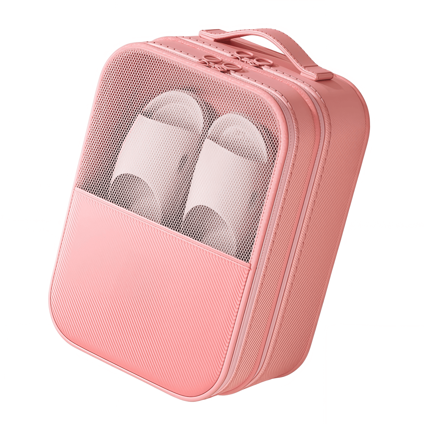 Dual-Layer Travel Shoe Organizer Bag - Water-Repellent Portable Packing Cube with Trolley Sleeve