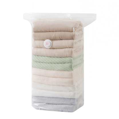 Heavy-Duty Cube Vacuum Storage Bags - No Pump Needed Space Saver Bags for Clothes & Bedding, Airtight & Waterproof