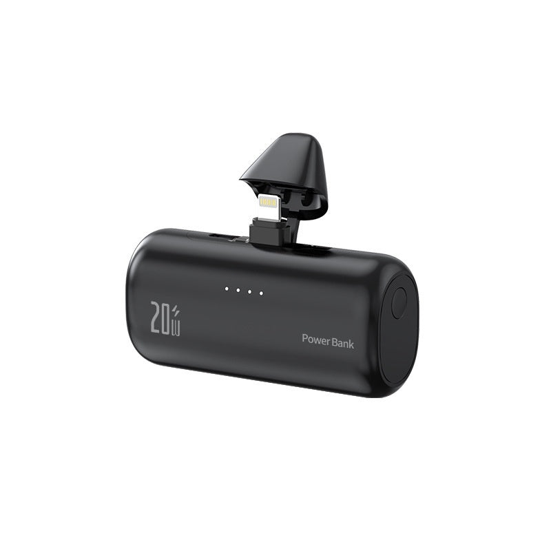 22.5W Ultra-Compact Mini Power Bank with Built-in Lightning & USB-C Connectors