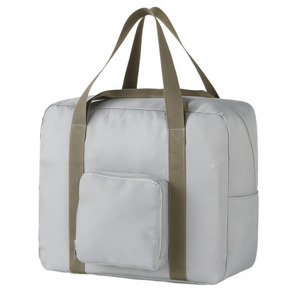 Foldable Travel Duffel Bag with Trolley Sleeve, Water-Resistant Oxford Cloth Overnight Weekender Tote for Luggage