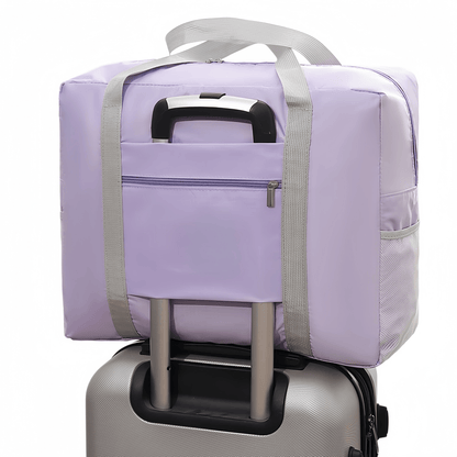 Water-Resistant Foldable Travel Duffel Bag - Carry-On Weekender Tote with Luggage Sleeve, 23L