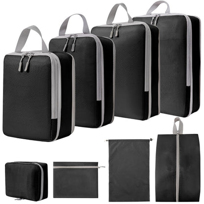Compression Packing Cube Set - Water-Resistant Travel Luggage Organizers