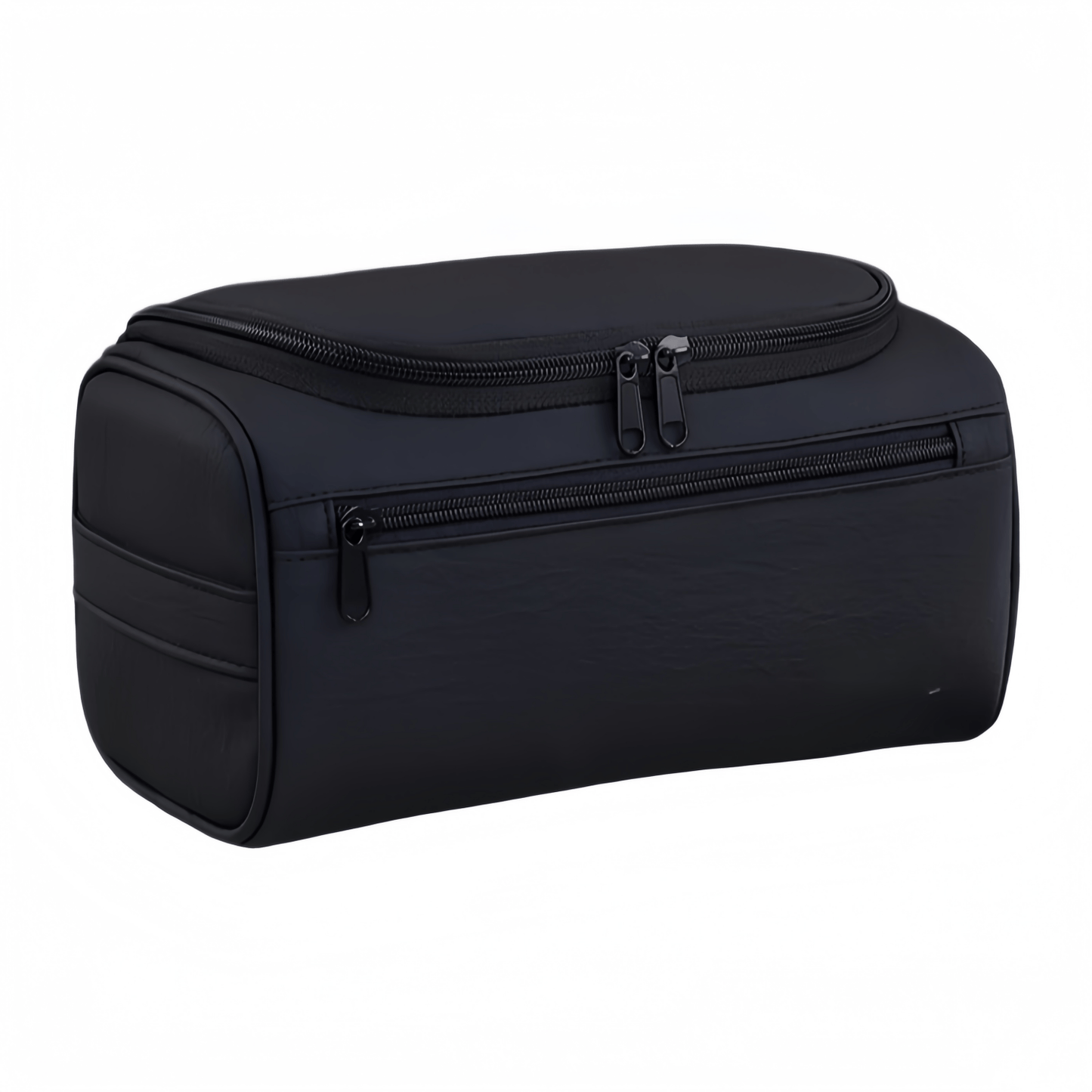 Large Capacity Hanging Toiletry Bag - Water-Resistant PU Leather Travel Organizer, 9.8" x 5.5" x 5.1"