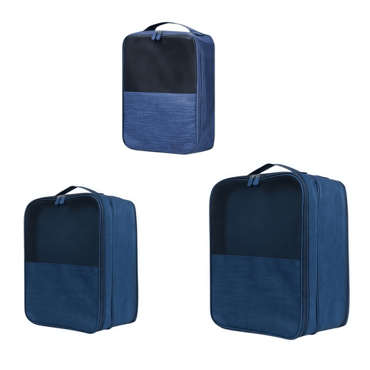 3-Layer Travel Shoe Bag Organizer with Luggage Strap, Water-Resistant Shoe Pouch for Men & Women