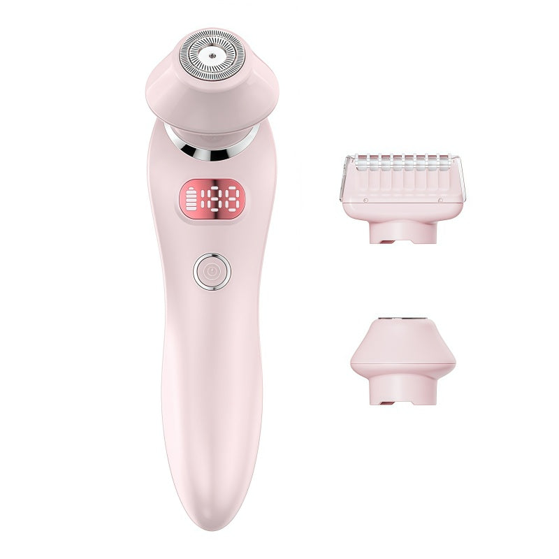 Women's 2-in-1 Electric Shaver & Trimmer Set, IPX7 Waterproof, LED Display, USB Rechargeable