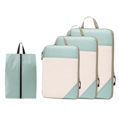 Compression Travel Packing Cubes & Organizer Set - Water-Resistant Ripstop Nylon