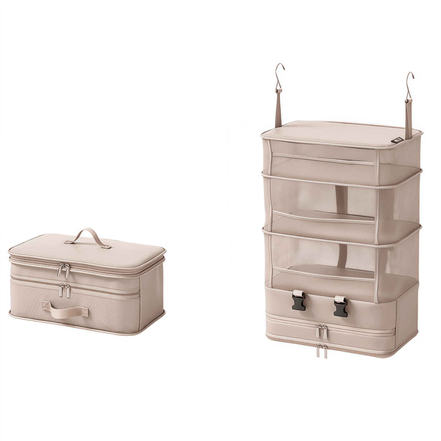 5-Tier Foldable Hanging Travel Packing Organizer | Portable Luggage Packing Cube & Closet System
