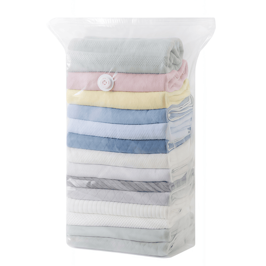 Heavy-Duty Cube Vacuum Storage Bags - No Pump Needed Space Saver Bags for Clothes & Bedding, Airtight & Waterproof