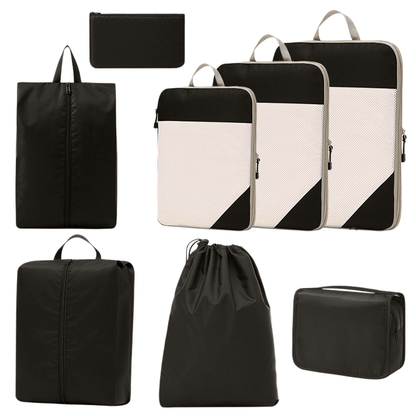 Compression Travel Packing Cubes & Organizer Set - Water-Resistant Ripstop Nylon