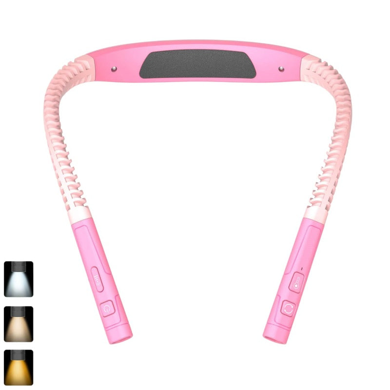 LED Neck Reading Light – Rechargeable Wearable Book Light with 3 Color Modes, Stepless Dimming & Auto-Off Timer