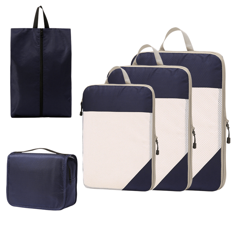 Compression Travel Packing Cubes & Organizer Set - Water-Resistant Ripstop Nylon